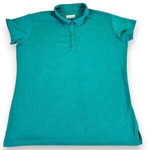 Columbia PFG Women's XL Polo Shirt Green 100% Polyester